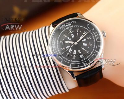 Perfect Replica Patek Philippe Geneve Fake Watch - Stainless Steel Black Dial 